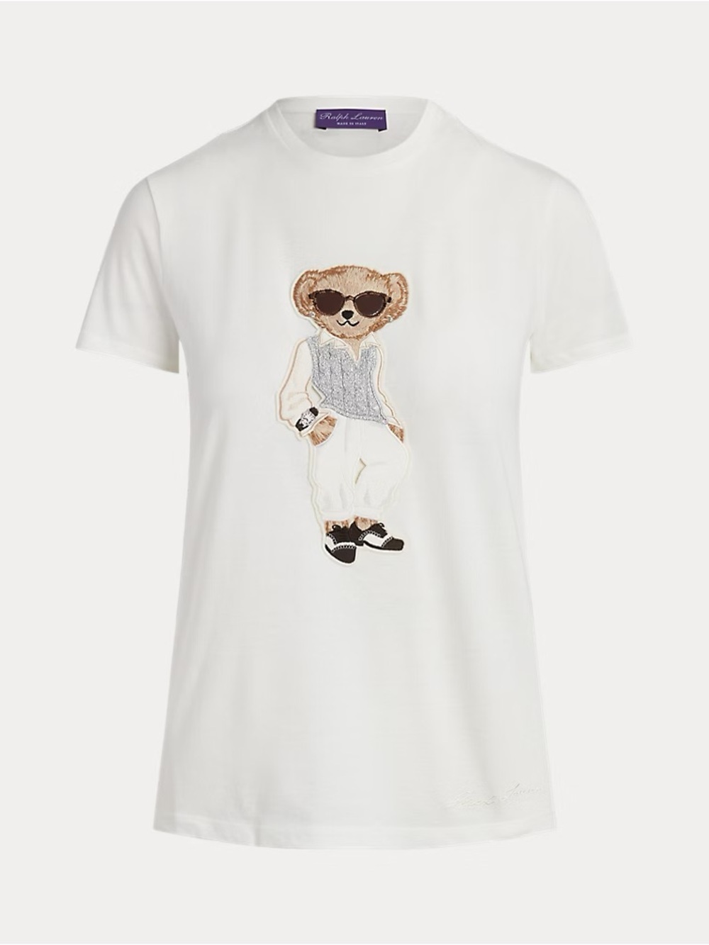 Ralph Lauren purple label Cable Polo Bear Cotton Tee Ralph Lauren Collection